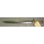 Early 19th century French brass handle side arm sword dagger
