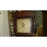 19th century longcase clock with painted face 30 hour movement by Pill of Tetbury