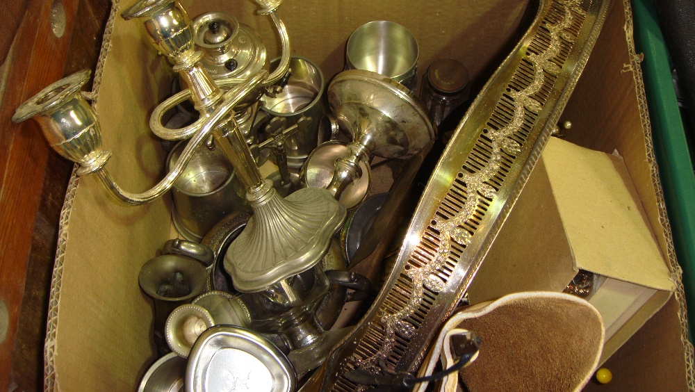 Box of silver plated ware