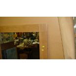 Modern light wood frame mirror