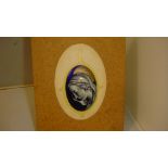 Miniature enamel mounted on hardboard : Lady Madonna