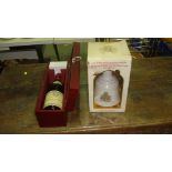 Bottle of 2006 Louis Jadot Beaujolais Village in presentation box & Bell whisky in Commemorative