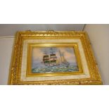 Modern Limoges enamel picture : marine scene by J Betourne 6.