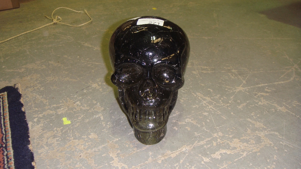 Glass skull ornament