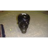 Glass skull ornament