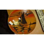 Poole pottery dish decorated with marine scene Aegean pattern