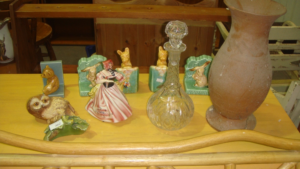 Decorative china, glass, book ends including Sylvac & Beswick etc.