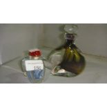 2 x glass scent bottles