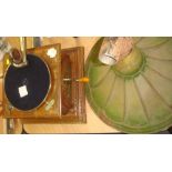 Vintage wind up gramophone with tin horn