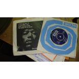 Assorted 45 vinyl singles : 1960 pop and other including Jimi Hendrix,