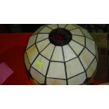 Slag and leaded glass lampshade