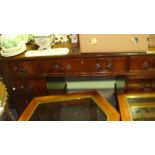 Reproduction mahogany twin pedestal desk