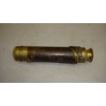 Late 19th early 20th brass and leather bound pocket telescope (No Makers mark)