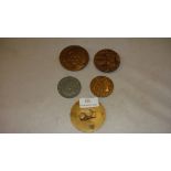 Medallions : 5 x bronze and base metal medallions Commemorating the FAO