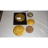 Medallions : 5 x base metal and bronze commemorative medallions ;