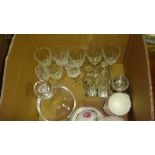 Decorative glassware, plated cruet and tea ware etc.