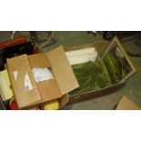 Box of curtains, table lamps etc.