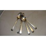 Set of six silver dessert spoons London 1822 Eley & Fearn 219 g