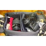 Pentax 1 LX camera with accessories