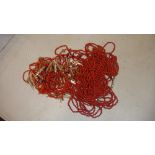 2 x African bone and beaded necklaces & bracelet & other African coral jewellery