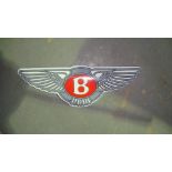 Vintage style enamel sign : Bentley (Automobilia interest)