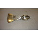 Set of six solid silver tea spoon Exeter 1869 Thomas Hart Stone 155 g