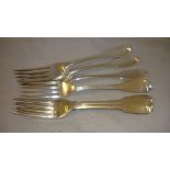 Set of six silver forks London 1807 Eley & Fearn 489 g