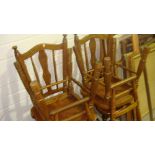 Set of four elm seated dining chairs