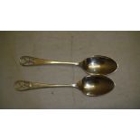 Pair of silver golfing tea spoons Sheffield 1971 Cooper Brothers 20 g