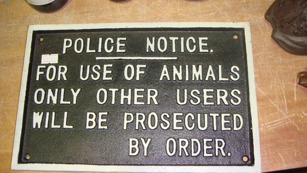 Cast iron sign Police Notice