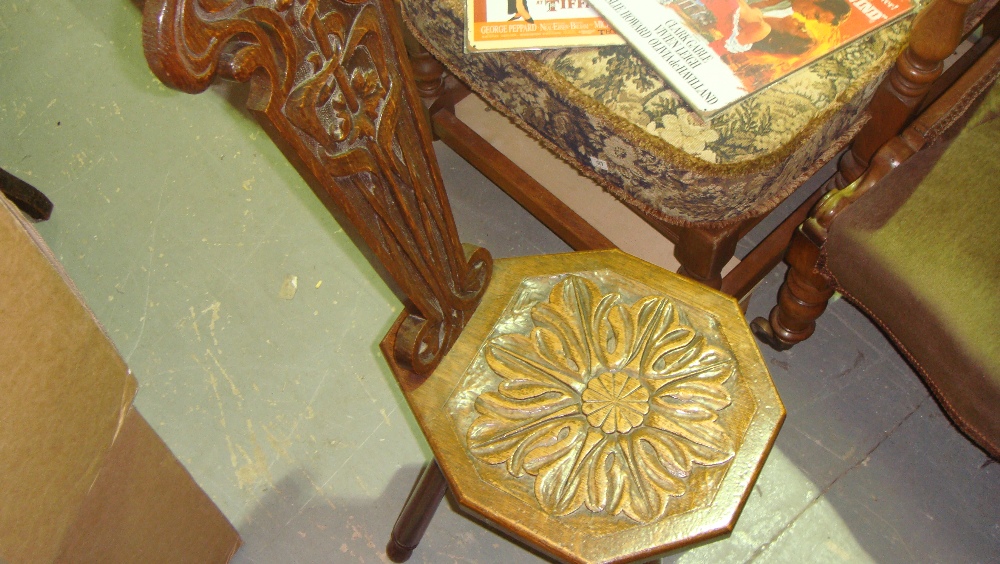 Late 19th century spinning stool