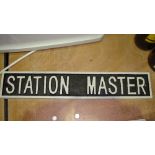 Cast iron sign Station Master sign