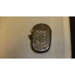 Silver oval shape vesta case Birm.