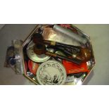 Box of pipes and tobacco related items