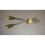 Pair of solid silver forks London 1839 J A Savory 96 g