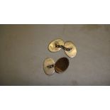 Pair of silver gilt engine turned Gents cufflinks 8 g