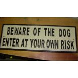 Cast iron sign Beware of the Dog