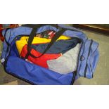 3 x bags of sailing clothes, wetsuit, Helly Hanson, , diving equipment, depth guage etc.