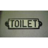 Cast iron sign : Toilet