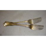 Pair of silver forks Birm.