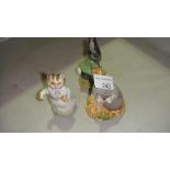 3 x Beswick Beatrix Potter figures : Little Black Rabbit,