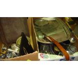 Box of silver plated ware