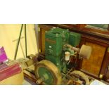 Lister stationary engine on wooden trolley