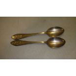 Pair of silver bowling teaspoons Birm.