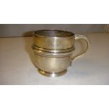 Solid silver christening tankard Birm.