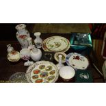 Decorative china : Royal Albert Old Country Roses vases, Crown Staffordshire, collectors plates etc.