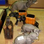 Assorted elephant ornaments