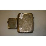 Silver cigarette case & silver vesta case 90 g