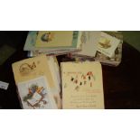 An array of greeting cards,