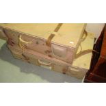 Pair of leather suitcases